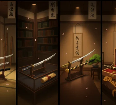 4 katana's in a picture