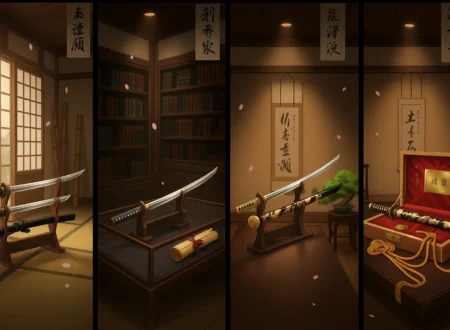 4 katana's in a picture
