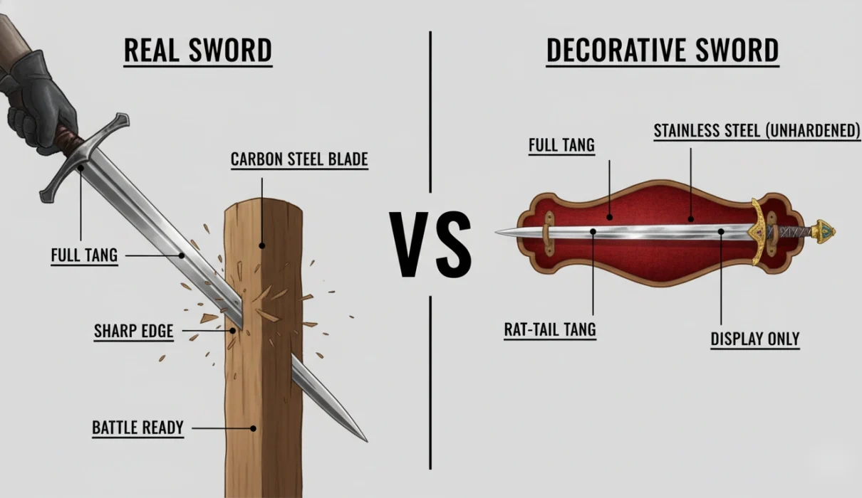 real vs decorative sword